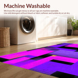 Ultra Soft Area Rug, Non Slip, Stain Resistant, Washable Area Rugs for Living Room, Bedroom, Modern Playful Geometric Motif(Purple)