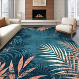 Ultra Soft Area Rug, Non Slip, Stain Resistant, Washable Area Rugs for Living Room, Bedroom, Rustic Vibrant Jungle Motif(Blue)