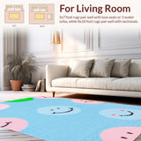 Ultra Soft Area Rug, Non Slip, Stain Resistant, Washable Area Rugs for Living Room, Bedroom, Lively Kid-Centric Artistic Touch(Blue)