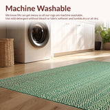 Beige Deep Green Interlaced Diamond Motifs(Green)