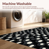 Ultra Soft Area Rug, Non Slip, Stain Resistant, Washable Area Rugs for Living Room, Bedroom, Elegant Earthy Toned Patterns(Black)