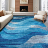 Coastal Inspired Plush Fabric Design(Blue)