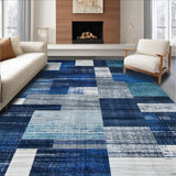 Dynamic Textured Geometric Collage(Blue)