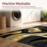 Ultra Soft Area Rug, Non Slip, Stain Resistant, Washable Area Rugs for Living Room, Bedroom, Bold Dynamic Symmetrical Style(Gold)