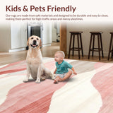 Ultra Soft Area Rug, Non Slip, Stain Resistant, Washable Area Rugs for Living Room, Bedroom, Sophisticated Light Tones with Depth(Pink)