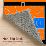 Ultra Soft Area Rug, Non Slip, Stain Resistant, Washable Area Rugs for Living Room, Bedroom, Eye-Catching Basketball Graphics Display(Orange)