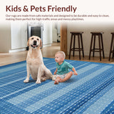 Ultra Soft Area Rug, Non Slip, Stain Resistant, Washable Area Rugs for Living Room, Bedroom, Fresh Nautical Blue Pattern?(Blue)