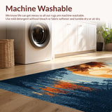 Ultra Soft Area Rug, Non Slip, Stain Resistant, Washable Area Rugs for Living Room, Bedroom, Beachside Coconut Tree Rug: Tropical Paradise Area Rug(Orange)