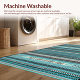 Ultra Soft Area Rug, Non Slip, Stain Resistant, Washable Area Rugs for Living Room, Bedroom, Sophisticated Black and White Design(Blue)