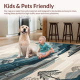 Ultra Soft Area Rug, Non Slip, Stain Resistant, Washable Area Rugs for Living Room, Bedroom, Contemporary Earthy Abstract Composition(Gray)
