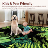 Ultra Soft Area Rug, Non Slip, Stain Resistant, Washable Area Rugs for Living Room, Bedroom, Chic Minimalist Insect Print(Green)