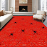 Ultra Soft Area Rug, Non Slip, Stain Resistant, Washable Area Rugs for Living Room, Bedroom, Elegant Black and Red Motif(Red)