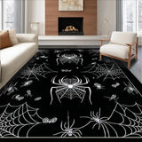Ultra Soft Area Rug, Non Slip, Stain Resistant, Washable Area Rugs for Living Room, Bedroom, Whimsical Gothic Lace Element(White)