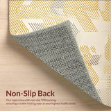 Ultra Soft Area Rug, Non Slip, Stain Resistant, Washable Area Rugs for Living Room, Bedroom, Cream & Beige Zigzag Area Rug(Gold)