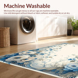Ultra Soft Area Rug, Non Slip, Stain Resistant, Washable Area Rugs for Living Room, Bedroom, Artful Hand-Painted Nature Pattern(Ivory)