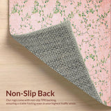 Ultra Soft Area Rug, Non Slip, Stain Resistant, Washable Area Rugs for Living Room, Bedroom, Whimsical Playful Petal Arrangement(Pink)