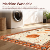 Ultra Soft Area Rug, Non Slip, Stain Resistant, Washable Area Rugs for Living Room, Bedroom, Lively Tropical Trellis Artistry(Orange)
