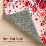 Ultra Soft Area Rug, Non Slip, Stain Resistant, Washable Area Rugs for Living Room, Bedroom, Vibrant Rosebud Textured Delight(Pink)