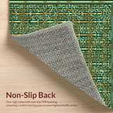 Ultra Soft Area Rug, Non Slip, Stain Resistant, Washable Area Rugs for Living Room, Bedroom, Elegant Medusa Gold Motif(Gold)