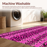 Ultra Soft Area Rug, Non Slip, Stain Resistant, Washable Area Rugs for Living Room, Bedroom, Eclectic Wildlife Themed Decor(Pink)
