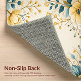 Modern Cream Floral Non Shedding(Beige)