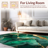 Ultra Soft Area Rug, Non Slip, Stain Resistant, Washable Area Rugs for Living Room, Bedroom, Sophisticated Abstract Swirl Patterns(Green)