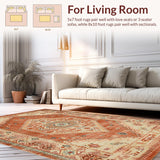 Ultra Soft Area Rug, Non Slip, Stain Resistant, Washable Area Rugs for Living Room, Bedroom, Rustic Warm Tones Decorative Piece(Beige)