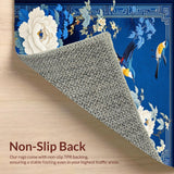 Ultra Soft Area Rug, Non Slip, Stain Resistant, Washable Area Rugs for Living Room, Bedroom, Chinoiserie Blue Floral Elegance(Blue)