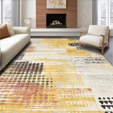 Ultra Soft Area Rug, Non Slip, Stain Resistant, Washable Area Rugs for Living Room, Bedroom, Abstract Animal Inspired for Girl Room(Gold)