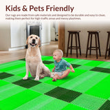 Charming Check Patterned Welcome Mat(Green)