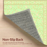 Ultra Soft Area Rug, Non Slip, Stain Resistant, Washable Area Rugs for Living Room, Bedroom, Desert Bloom Area Pale Green Beige Floral Easy Care Non Shedding Medium(Green)