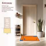 Ultra Soft Area Rug, Non Slip, Stain Resistant, Washable Area Rugs for Living Room, Bedroom, Vibrant Retro Game Aesthetic(Orange)