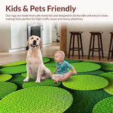 Ultra Soft Area Rug, Non Slip, Stain Resistant, Washable Area Rugs for Living Room, Bedroom, Non-Slip Lotus Leaf Playroom Carpet for Kids(Green)