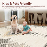 Ultra Soft Area Rug, Non Slip, Stain Resistant, Washable Area Rugs for Living Room, Bedroom, Sophisticated Muted Animal Print(Beige)