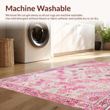 Ultra Soft Area Rug, Non Slip, Stain Resistant, Washable Area Rugs for Living Room, Bedroom, Serene Gentle Pastel Blend(Pink)