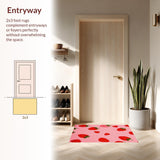 Ultra Soft Area Rug, Non Slip, Stain Resistant, Washable Area Rugs for Living Room, Bedroom, Playful Pastel Fruit Splash(Pink)
