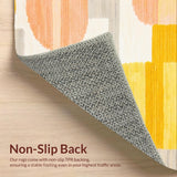 Ultra Soft Area Rug, Non Slip, Stain Resistant, Washable Area Rugs for Living Room, Bedroom, Soft Pastel Colorful Motif(Yellow)