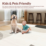 Beige Faux Wool Tan Accent Elegant Floor Decor(Beige)