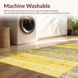 Ultra Soft Area Rug, Non Slip, Stain Resistant, Washable Area Rugs for Living Room, Bedroom, Stylish Earthy Toned Geometric Art(Gold)