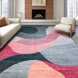 Ultra Soft Area Rug, Non Slip, Stain Resistant, Washable Area Rugs for Living Room, Bedroom, Elegant Grey Pink Geometric Fusion(Gray)