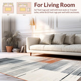 Ultra Soft Area Rug, Non Slip, Stain Resistant, Washable Area Rugs for Living Room, Bedroom, Rustic Geometric Color Play(Gray)