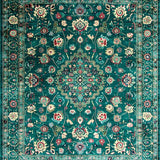 Ultra Soft Area Rug, Non Slip, Stain Resistant, Washable Area Rugs for Living Room, Bedroom, Retro Vintage Non-Slip Dining Area Carpet(Green)