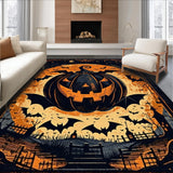 Ultra Soft Area Rug, Non Slip, Stain Resistant, Washable Area Rugs for Living Room, Bedroom, Rustic Black and White Theme(Orange)
