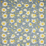 Ultra Soft Area Rug, Non Slip, Stain Resistant, Washable Area Rugs for Living Room, Bedroom, Quaint White Daisy Aesthetic(Blue)