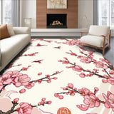 Ultra Soft Area Rug, Non Slip, Stain Resistant, Washable Area Rugs for Living Room, Bedroom, Soft Textured Modern Flower Aesthetic(Pink)