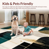 Ultra Soft Area Rug, Non Slip, Stain Resistant, Washable Area Rugs for Living Room, Bedroom, Abstract Beige & Black Area(Gray)