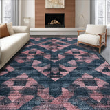 Ultra Soft Area Rug, Non Slip, Stain Resistant, Washable Area Rugs for Living Room, Bedroom, Chic Machine-Washable Decorative Accent With Captivating Design(Blue)