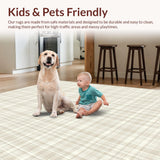 Ultra Soft Area Rug, Non Slip, Stain Resistant, Washable Area Rugs for Living Room, Bedroom, Vibrant Abstract Fluffy Composition(Beige)