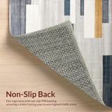 Ultra Soft Area Rug, Non Slip, Stain Resistant, Washable Area Rugs for Living Room, Bedroom, Stylish Minimalist Lattice Design(Gray)