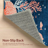 Ultra Soft Area Rug, Non Slip, Stain Resistant, Washable Area Rugs for Living Room, Bedroom, Cozy Earthy Lattice Inspiration(Blue)
